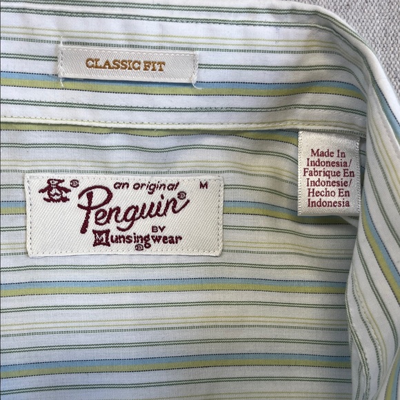 Original Penguin Light Blue Striped Button Down Shirt - Picture 2 of 8
